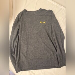 Fendi Wool Gray Crew Neck Sweater VTG Size M *Read!